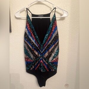 Sequin Bodysuit- From Express- Multicolor